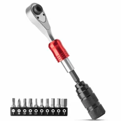 ROCKBROS 1/4-Inch Ratchet Socket Wrench Set 2.5-8mm Allen Hex Torx Sockets for Road Mountain Bike Maintenance