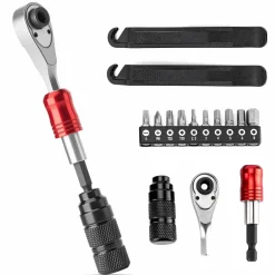 ROCKBROS 1/4-Inch Ratchet Socket Wrench Set 2.5-8mm Allen Hex Torx Sockets for Road Mountain Bike Maintenance