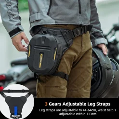 ROCKBROS 3-IN-1 Motorcycle Leg Bag Waterproof, Multi-Functional 10L Pack