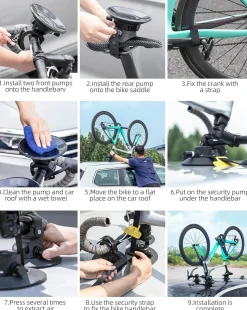 ROCKBROS Inverted Suction Cup Bike Rack Secure Mount for 1 Bike No Removal Needed