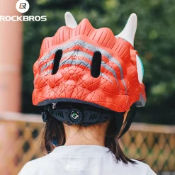 ROCKBROS Kids Cartoon Dinosaur Helmet Adjustable Lightweight