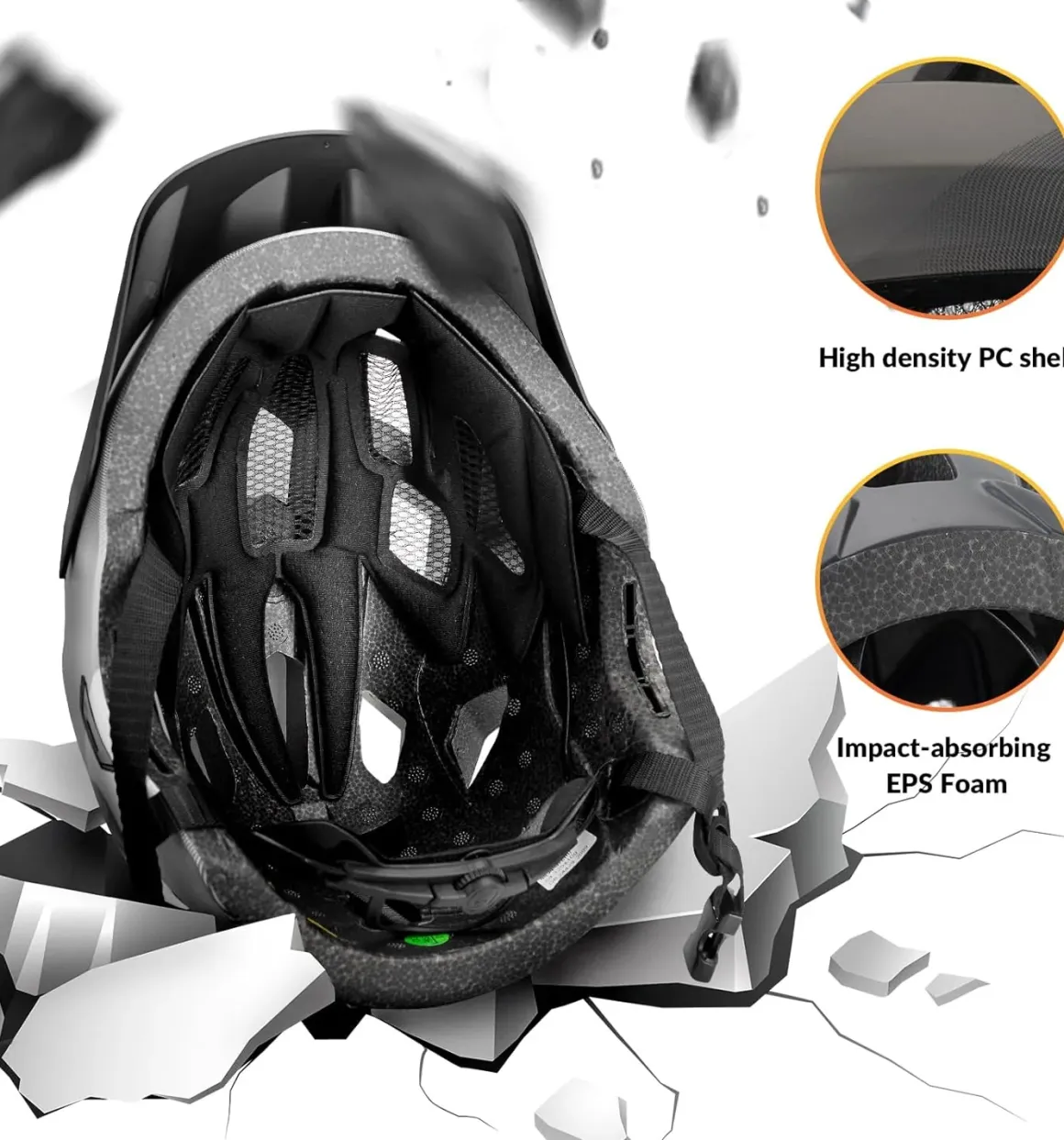 ROCKBROS Kids Full Face Bike Helmet Ages 5-14 Anti-Collision Detachable Chin