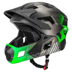 ROCKBROS Kids Full Face Bike Helmet Ages 5-14 Anti-Collision Detachable Chin