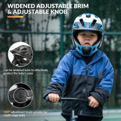 ROCKBROS Kids Full Face Bike Helmet Ages 5-14 Anti-Collision Detachable Chin