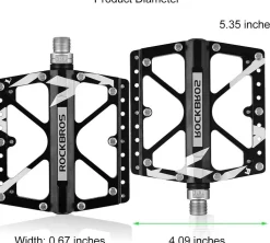 ROCKBROS Large Size Mountain Bicycle Aluminium Alloy Pedals-BLACK