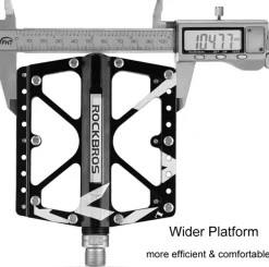 ROCKBROS Large Size Mountain Bicycle Aluminium Alloy Pedals-BLACK