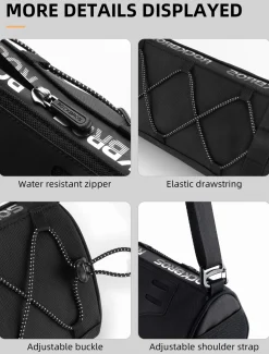 ROCKBROS 1.5L Bike Handlebar Bag - Reflective Front Handlebar Bag for MTB Road Bikes