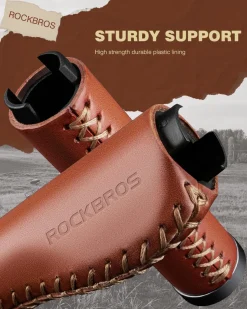 ROCKBROS Leather Vintage Mountain Bike Folding Bike Handlebar Grips 22.2mm