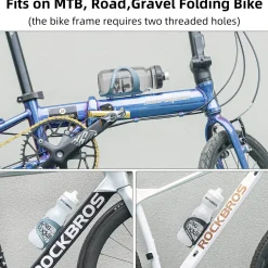 ROCKBROS Lightweight Alloy Aluminum Bike Water Bottle Cage - Secure Hold Bicycle Bottle Bracket