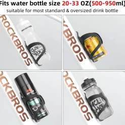 ROCKBROS Lightweight Alloy Aluminum Bike Water Bottle Cage - Secure Hold Bicycle Bottle Bracket