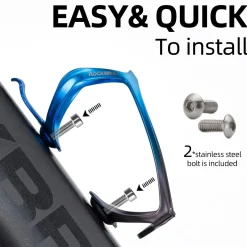 ROCKBROS Lightweight Aluminum Bike Water Bottle Cage Secure Adjustable Holder for Cycling