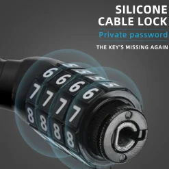 ROCKBROS Lightweight Bike Lock Cable 12MM Anti-Theft Combination Lock