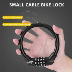 ROCKBROS Lightweight Bike Lock Cable 12MM Anti-Theft Combination Lock