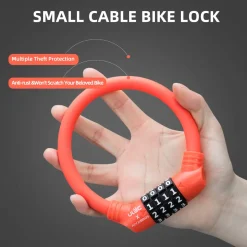 ROCKBROS Lightweight Bike Lock Cable 12MM Anti-Theft Combination Lock