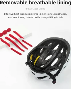 ROCKBROS Lightweight Cycling Helmet with Removable Goggles Sun Visor
