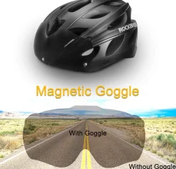 ROCKBROS Lightweight Cycling Helmet with Removable Goggles Sun Visor