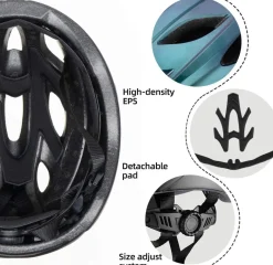 ROCKBROS Lightweight Cycling Helmet with Removable Goggles Sun Visor