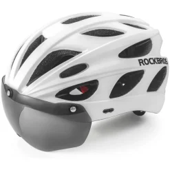 ROCKBROS Lightweight Cycling Helmet with Removable Goggles Sun Visor