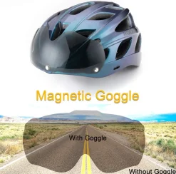 ROCKBROS Lightweight Cycling Helmet with Removable Goggles Sun Visor