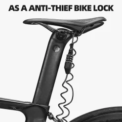 ROCKBROS Lightweight Helmet Lock, Resettable Combination Cable Lock for Bike & Luggage