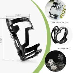 ROCKBROS Lightweight Slide Entry Bike Water Bottle Cage Adjustable Drink Holder