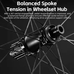 ROCKBROS Lightweight T700 Carbon Wheelset – Tubeless Ready Disc Brake