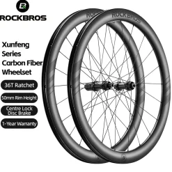 ROCKBROS Lightweight T700 Carbon Wheelset – Tubeless Ready Disc Brake