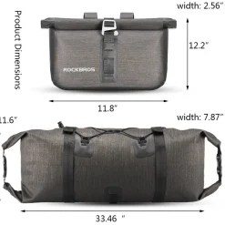 ROCKBROS 12L-20L Waterproof Bikepacking Handlebar Bags with 2 Dry Packs for Bikes