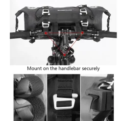 ROCKBROS 12L-20L Waterproof Bikepacking Handlebar Bags with 2 Dry Packs for Bikes