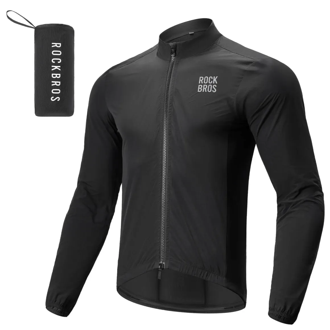 ROCKBROS Long-Seeved Cycling Windbreaker Jacket Foldable