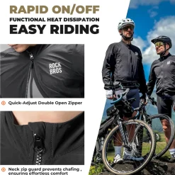 ROCKBROS Long-Seeved Cycling Windbreaker Jacket Foldable