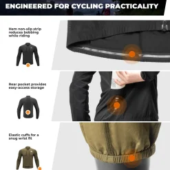 ROCKBROS Long-Seeved Cycling Windbreaker Jacket Foldable