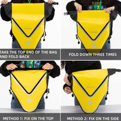 ROCKBROS 20L Triangle Waterproof Bike Rear Rack Pannier Bag for Grocery Touring Cycling
