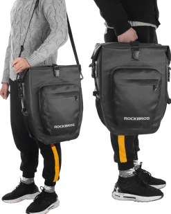 ROCKBROS 27L Waterproof Bike Pannier Bag Grocery Touring Cycling Large Capacity Rear Rack Bag