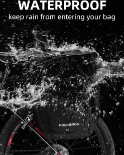 ROCKBROS 27L Waterproof Bike Pannier Bag Grocery Touring Cycling Large Capacity Rear Rack Bag
