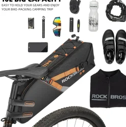 ROCKBROS 10L Waterproof Bike Saddle Bag Large Capacity Easy Install