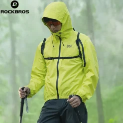 ROCKBROS Men's Cycling Running Windbreaker Windproof Jacket Lightweight High Visibility