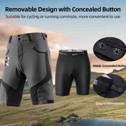 ROCKBROS Men's Cycling Shorts 4D Padded Compression Shorts