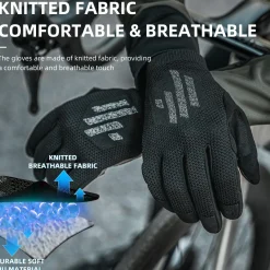 ROCKBROS Men's Mountain Bike Gloves Touch Screen Anti-Slip Full Finger MTB Gloves
