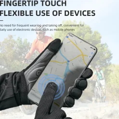 ROCKBROS Men's Mountain Bike Gloves Touch Screen Anti-Slip Full Finger MTB Gloves