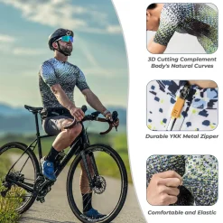 ROCKBROS Men's Short-Sleeve Camouflage Reflective Cycling Jersey