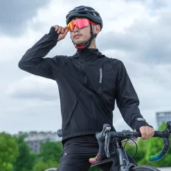 ROCKBROS Men's Windproof Cycling Jacket, Quick-Dry Lightweight Breathable MTB Jacket
