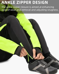 ROCKBROS Men’s Windproof Winter Cycling Pants warmth fleece-lined for outdoor hiking