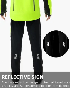 ROCKBROS Men’s Windproof Winter Cycling Pants warmth fleece-lined for outdoor hiking