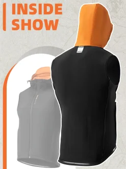 ROCKBROS Men's Winter Cycling Vest, Fleece-Lined, Windproof, Warm Sleeveless Jacket