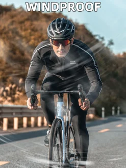 ROCKBROS Men’s Winter Cycling Jacket Thermal Windproof Softshell for Road MTB