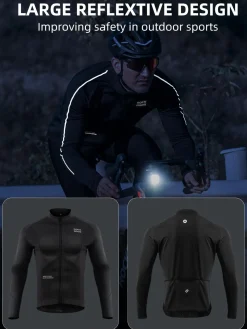 ROCKBROS Men’s Winter Cycling Jacket Thermal Windproof Softshell for Road MTB
