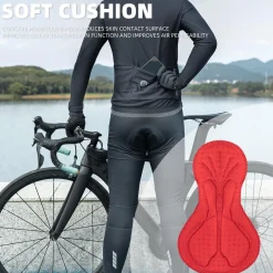 ROCKBROS Men’s Winter Cycling Pants 4D padded, windproof fleece, thermal bike leggings for outdoor riding
