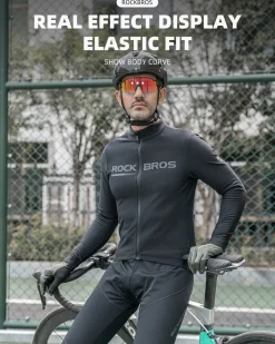 ROCKBROS Men’s Winter Cycling Pants 4D padded, windproof fleece, thermal bike leggings for outdoor riding