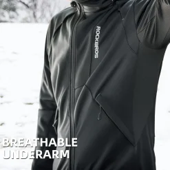 ROCKBROS Men's Winter Cycling Jacket for 5–32°F Thermal Windproof for Biking, Running, Hiking